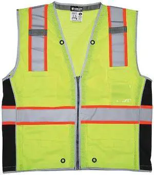 MCR SAFETY SURVCL2LX2 High Visibility Vest,2XL Size,Unisex