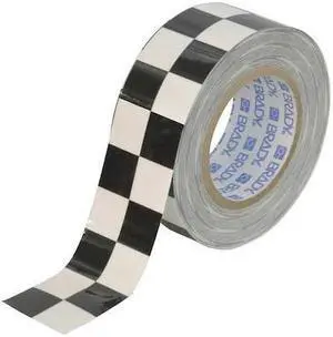 BRADY 121913 Aisle Marking Tape,2In W,100Ft L,Blk/Wht