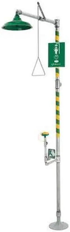 HAWS 8317 Shower with Eyewash, Floor Mount, Galvanized Steel Pipe, 94 5/8 in H,
