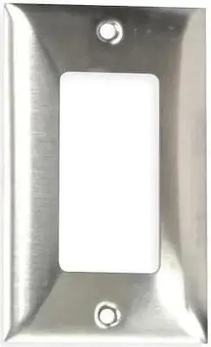 WALLPLATE, 1-G, GFCI, SS