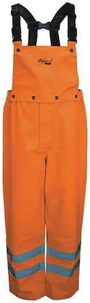 VIKING D6329PO-XL Hi-Visibility Rain Bib Pants, Polyester, 32 1/2 in Inseam, 39