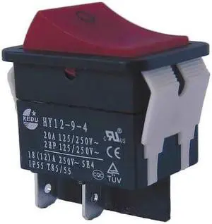 POWER FIRST 29FG26 Rocker Switch, DPST, 4 Connections