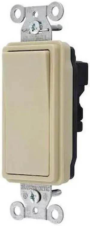 HUBBELL WIRING DEVICE-KELLEMS SNAP2123I Wall Switch,3-Way,Wiring Modul,15A,Ivory