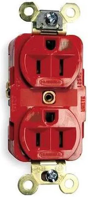HUBBELL WIRING DEVICE-KELLEMS HBL5262RWR Straight Blade Receptacle, 5-15R, 15