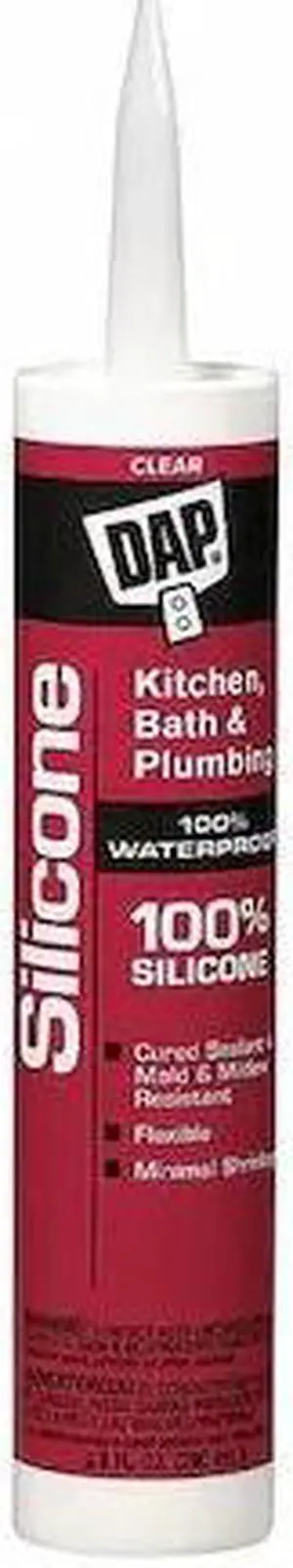 DAP 8648 Silicone Sealant, 10 oz, Cartridge, Clear, Silicone Base, Kitchen,