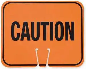 ZORO SELECT 03-550-C Traffic Cone Sign, 10 1/2 in H, 12 3/4 in W, 03-550-C