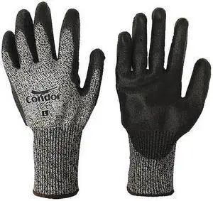 CONDOR 21AH70 Cut-Resistant Coated Gloves, Palm Dipped, Polyurethane, A4 Cut