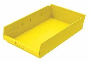 AKRO-MILS 30178YELLO Shelf Storage Bin, Plastic, Yellow, 4 in H, 11 1/8 in W, AKRO-MILS 30178YELLO Shelf Storage Bin, Plastic, Yellow, 4 in H, 11 1/8 in W,
