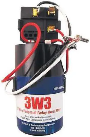 SUPCO 3W3 Hard Start Kit, Potential Relay, Start Capacitor, 208 to 240, Single,