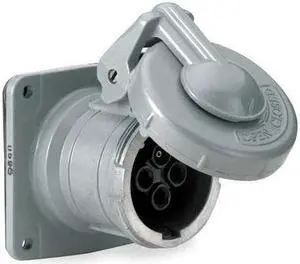 HUBBELL WIRING DEVICE-KELLEMS HBL360RS1W Watertight Pin & Sleeve Receptacle, 60