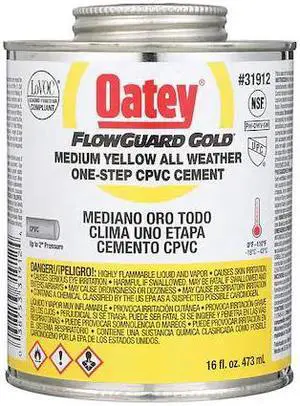 OATEY 31912 FlowGuard Gold CPVC Cement,16 oz,Low VOC