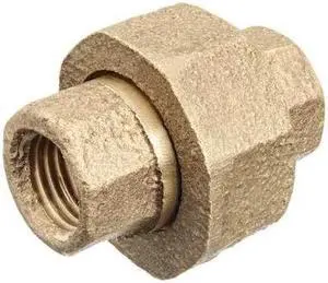 ZORO SELECT ZUSA-PF-10211 Union Brass Brass Class 125 Pipe Fittings, 1/2 in
