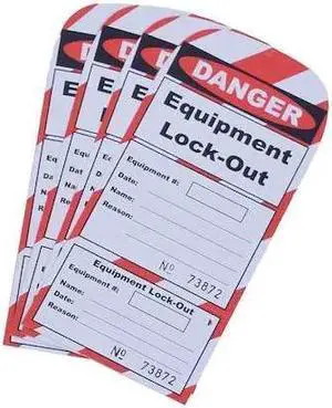 IDEAL WAREHOUSE INNOVATIONS 70-1186 Replacement Lockout Tags, Paper, Red/White,
