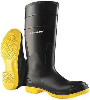 DUNLOP 8680200 Men's Dunlop Rubber Boot, Steel Toe, 16" Height, Black, 14