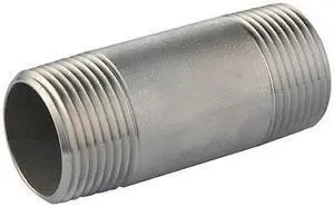 ZORO SELECT T4BNE12 3/4" MNPT x 7" TBE Stainless Steel Pipe Nipple Sch 40