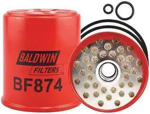 BALDWIN FILTERS BF874 Fuel Filter, 3-13/16x3-15/32x3-13/16 In