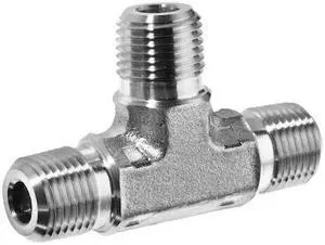 ZORO SELECT ZUSA-PF-7892 Male Tee,304 SS,3/8"Pipe Size,NPT
