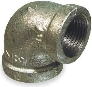 ZORO SELECT 5P804 3/8" x 1/4" FNPT Galvanized 90 Degree Reducing Elbow