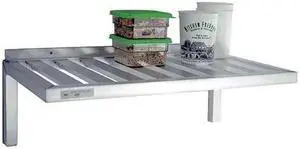 NEW AGE INDUSTRIAL 1123 Aluminum Wall Shelf, 20"D x 60"W x 13-1/2"H, Silver