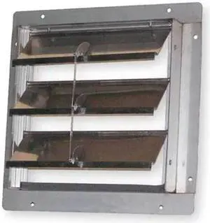 DAYTON 4FZJ3 10 in 13"H-W 5 1/4"L SS Backdraft Dampr, 10-1/2 in x 10-1/2 in,