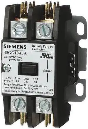 SIEMENS 45GG10AHA Definite Purpose Magnetic Contactor, 440V-480V AC, 1 P,
