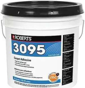 ROBERTS 3095-4 Tile Adhesive, 3095 Series, Creamy Tan, 4 gal, Pail