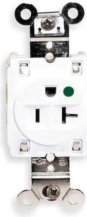 HUBBELL WIRING DEVICE-KELLEMS HBL8310W Straight Blade Receptacle, 5-20R, 20 A,