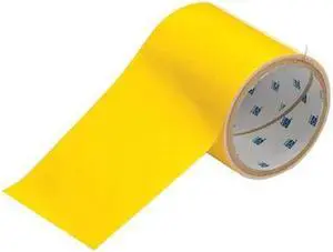 BRADY 104372 Floor Marking Tape, Polyester, No Legend, Yellow, 4 in W., 8 mil