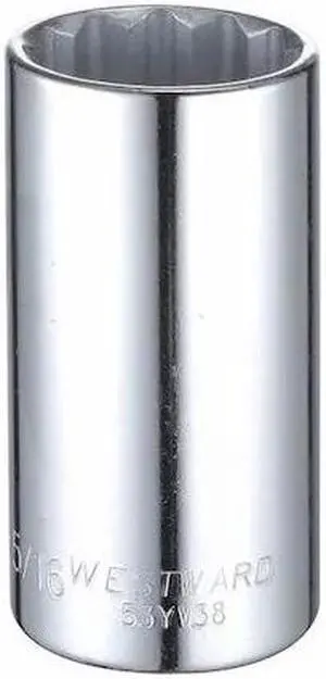 WESTWARD 53YV38 1/2" Drive, SAE Socket, 1-5/16" Socket Sz, 12 Pts