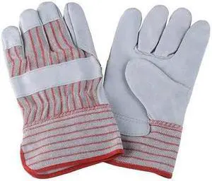 CONDOR 6AJ36 Leather Gloves, Cowhide, Safety Cuff, Wing Thumb, Full Finger,