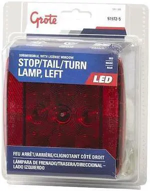 GROTE 51972-5 Stop/Tail/Turn Light,LED,Red
