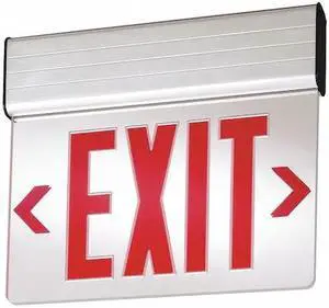 LITHONIA LIGHTING EDG 1 R EL SD Exit Sign, 13 in W, 11 1/8 in H