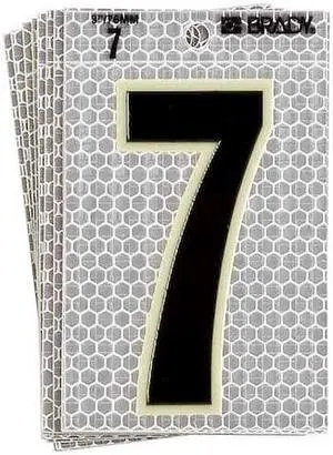 BRADY 3020-7 Ultra Reflective Numbers,7,6 In. H,PK10