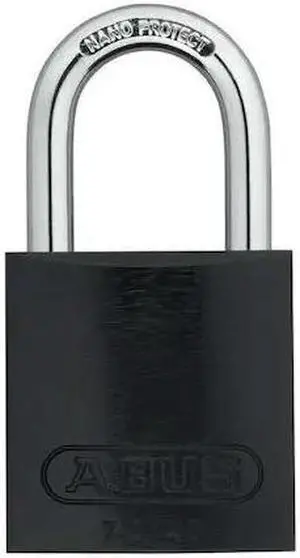 ABUS 72 /40 KAx6 Black Lockout Padlock, Keyed Alike, Aluminum, Black, 1 in