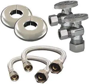 KISSLER 88-1015 Water Supply Kit,3/8,16in.L,SS,Comp