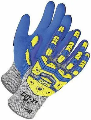 BDG 99-1-9792-6 Grey HPPE Blue Sandy Nitrile Palm Impact, Size XS (6)