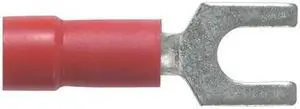 PANDUIT PV18-6F-CY Fork Terminal, #6 Stud Size, 16 AWG, 600 V, Vinyl Insulated,