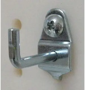 ZORO SELECT 5TPC8 Single Rod Pegboard Hook,1-1/8 In,PK10
