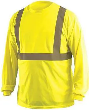 OCCUNOMIX LUX-LSET2B-YM Long Sleeve T-Shirt,M,ANSI Class 2