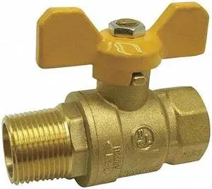ZORO SELECT G-MBB-75TH 3/4" FNPT x MNPT Brass Ball Valve Inline