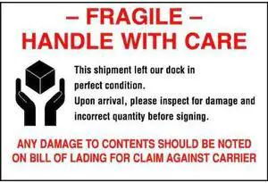 TAPECASE 16U799 InstructionalHandlingLabel,White,PK500 TAPECASE 16U799 InstructionalHandlingLabel,White,PK500