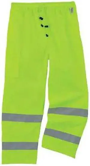 ERGODYNE 8915 Rain Pants, Breathable, Hi-Vis Lime, 4XL