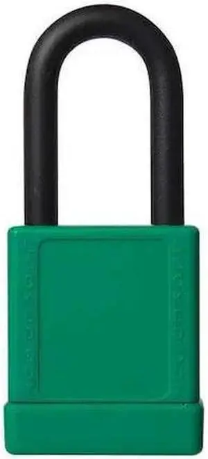 ZORO SELECT 48JR65 Lockout Padlock, Keyed Different, Aluminum, Green, 1 1/2 in