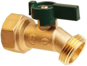 ZORO SELECT 6PDZ8 Hose Bibb,Quarter Turn,3/4In, Brass