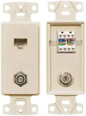 Hubbell Wiring NS785I Netselect Plate Frame With 1 F-Type Coax Connector And 1 C