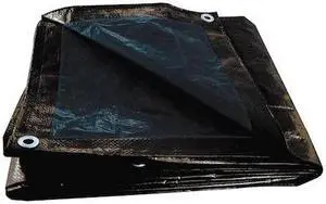 ZORO SELECT 3ZRV4 Tarp, 25 x 40 ft, 5.1 mil, Polyethylene, Standard Duty,