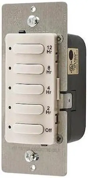 HUBBELL WIRING DEVICE-KELLEMS DT5012LA Timer,Electronic,120/277V,Light Almond