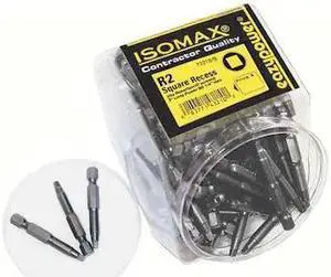 ZORO SELECT 00210 Insert Bit,1/4",Square Recess,No 2,PK250