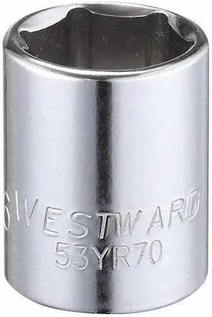 WESTWARD 53YR70 WESTWARD 3/8 in Drive, 9/16" Hex SAE, Socket, 6 Points,  Steel,