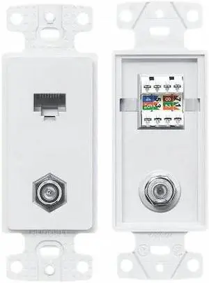 Hubbell Wiring NS785LA Netselect Plate Frame With 1 F-Type Coax Connector And 1